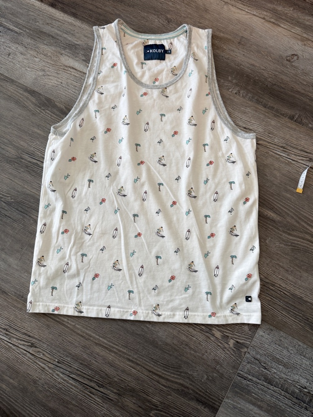 Kolby Cream Tropical Print Tank Top